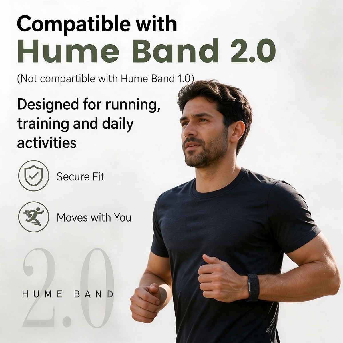 Rugged Sport Strap - Lightweight Nylon Breathable Wristband for Hume