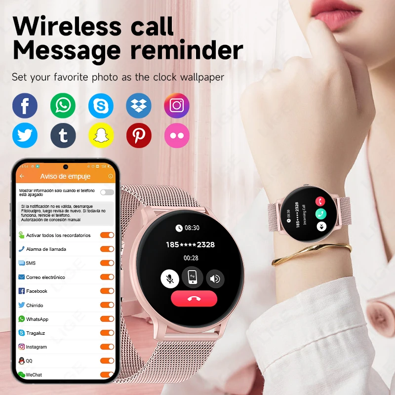LIGE Bluetooth Call Smart Watc - đánh giá và giá Smartwatch Custom